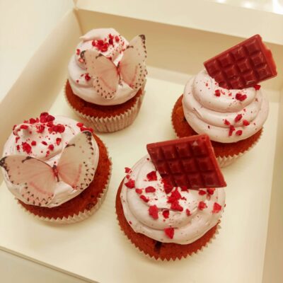 Red Velvet Rasperry Cupcake